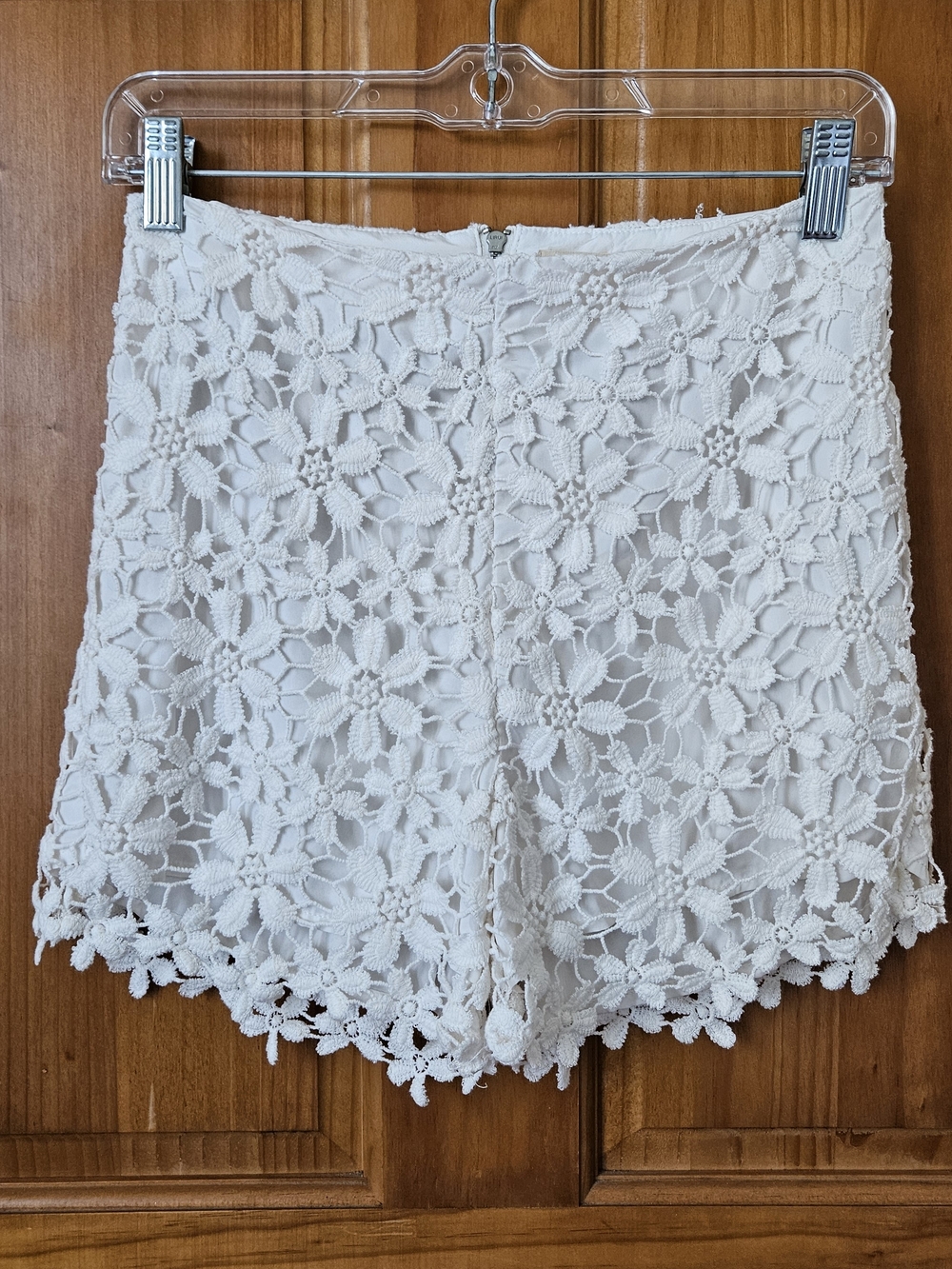 Hollister White Floral Crochet High-Waisted Shorts Festival Hippie Boho Junior 3